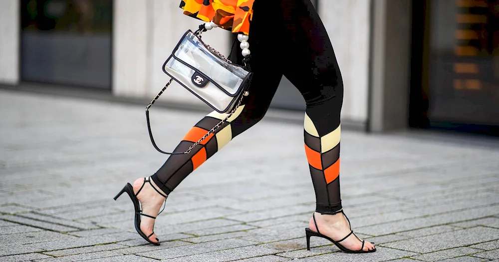 Leggings and sandals