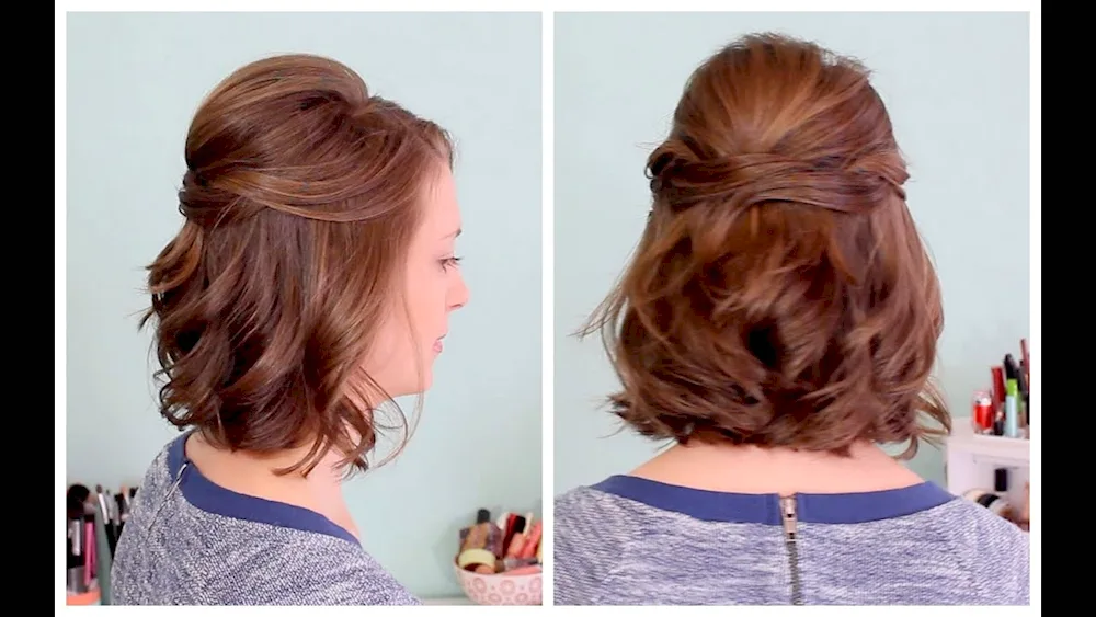 Light hairstyle on short hair