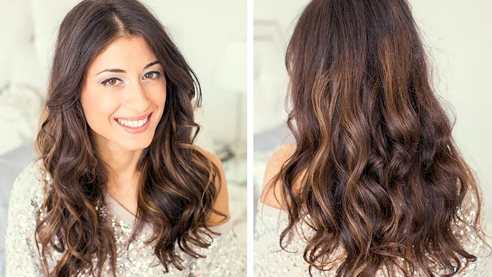 Light curls on long hair