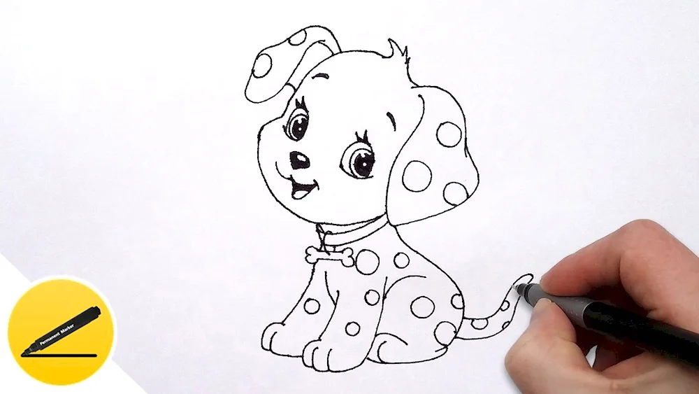 Dog pencil drawing for drawing