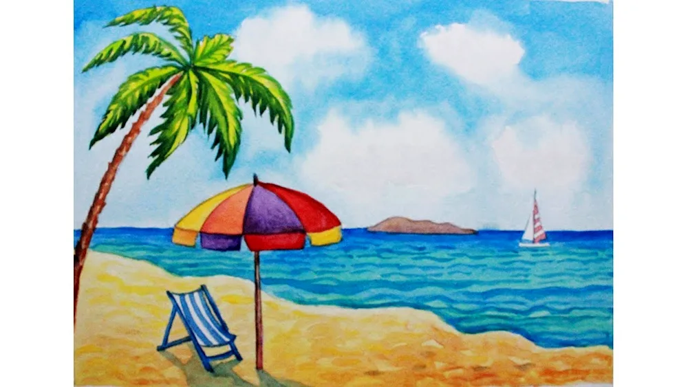 Easy drawing on the theme of summer