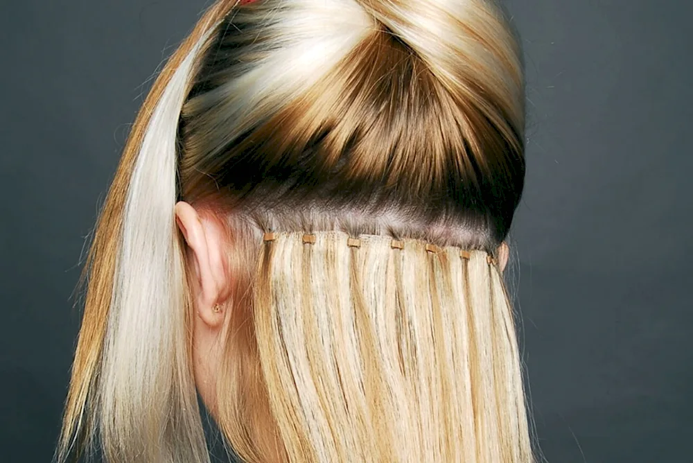 Microfilm hair extensions hair