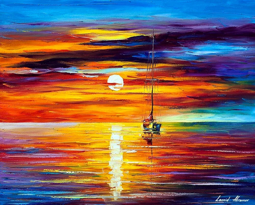 Leonid Afremov Night Sky Afremov painting sunset