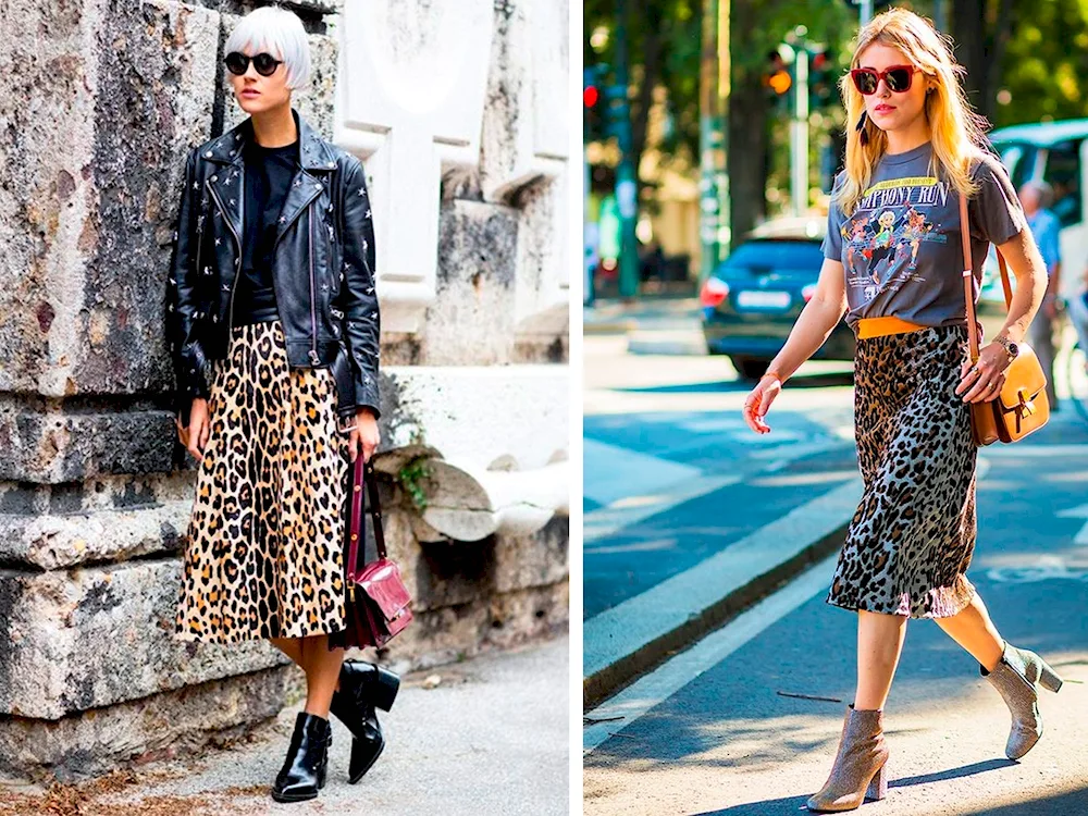 Leopard skirt street style