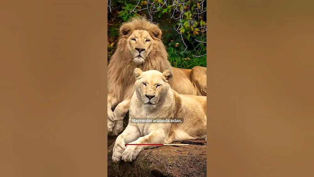 Lion lioness and lion cub family