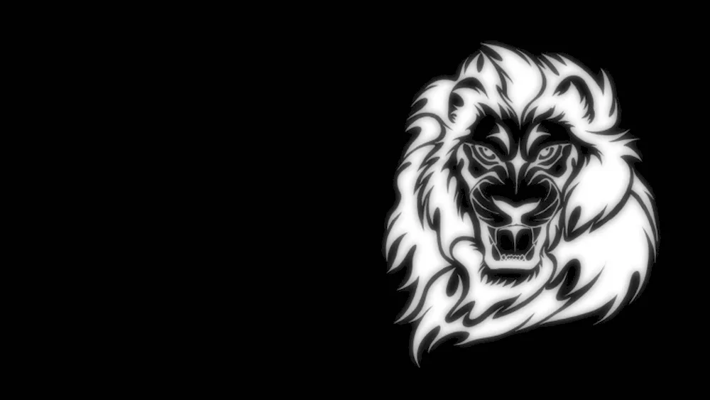 Lion on black background