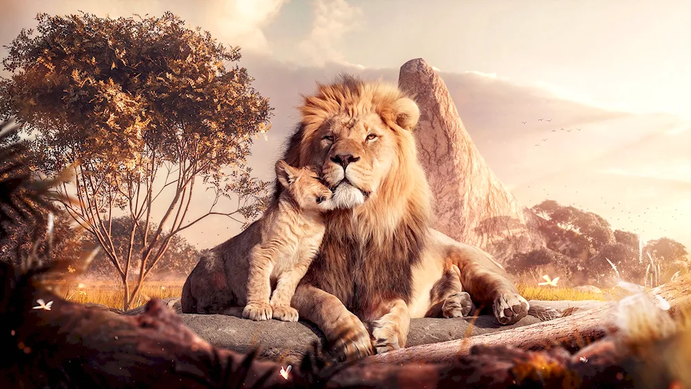 Leo with lion cub Lion King film