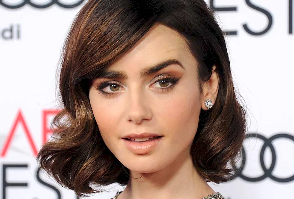 Lily Collins bob bob hairstyles for short hair