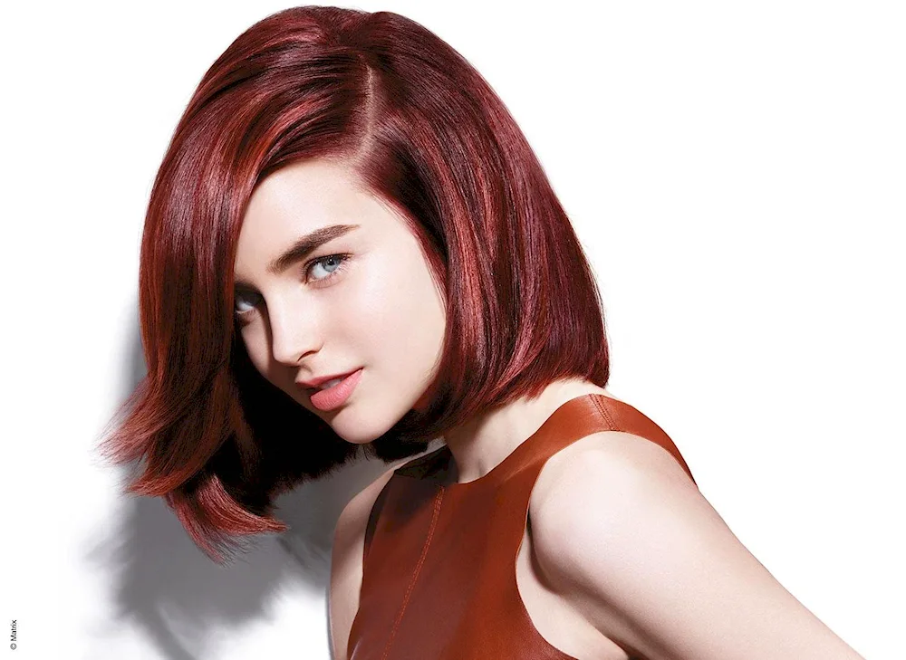Lily Collins bob red hair