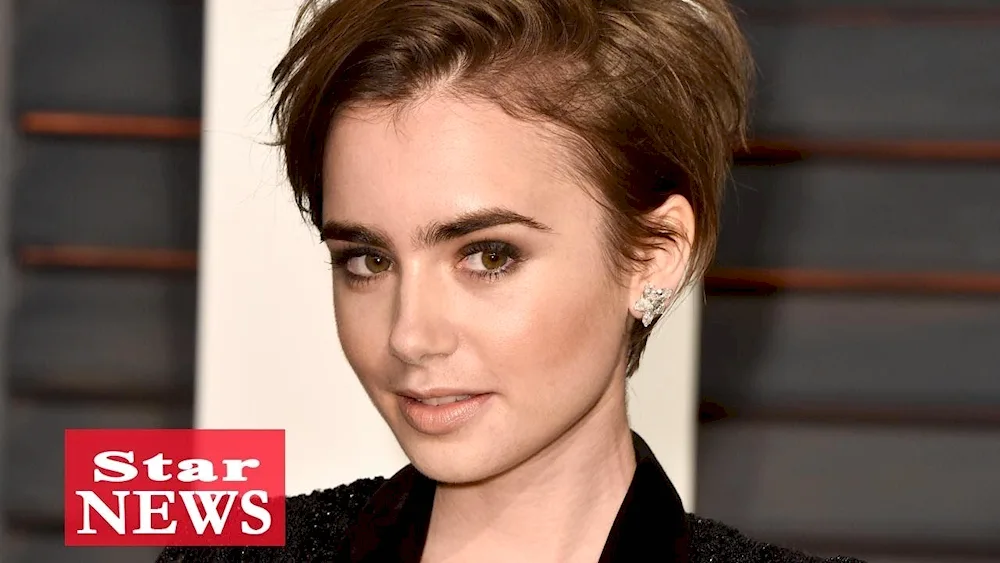 Lily Collins with a short haircut