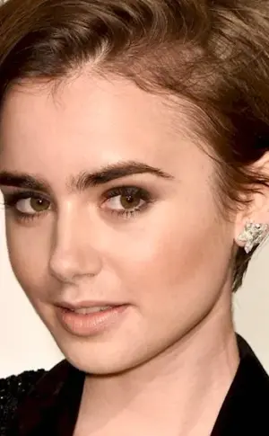 Lily Collins with a short haircut