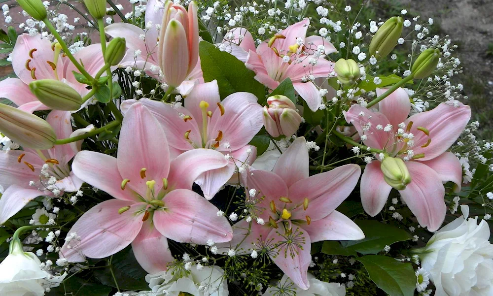 Lily bouquet of yellow lilies