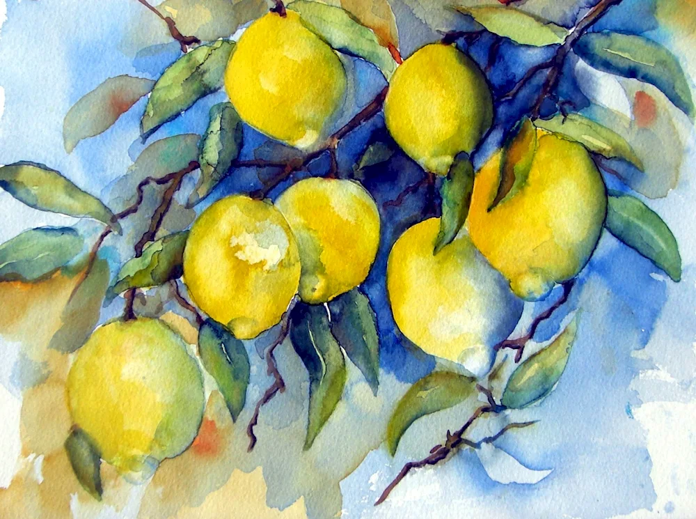 Lemon watercolour painting