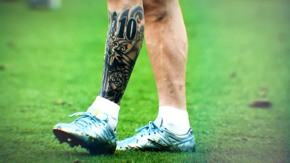 Calf tattoos