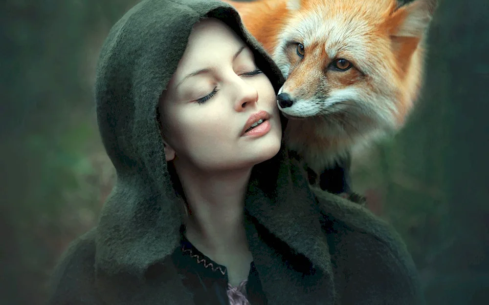 Girl and fox