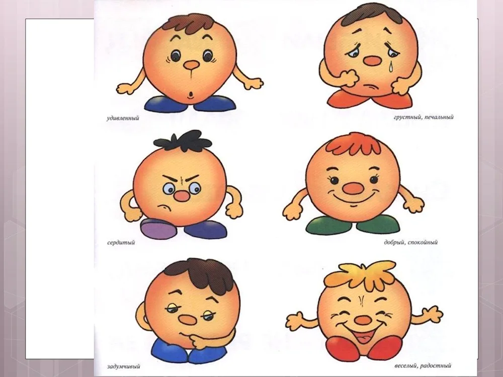 Smile emoticons for kids with different moods