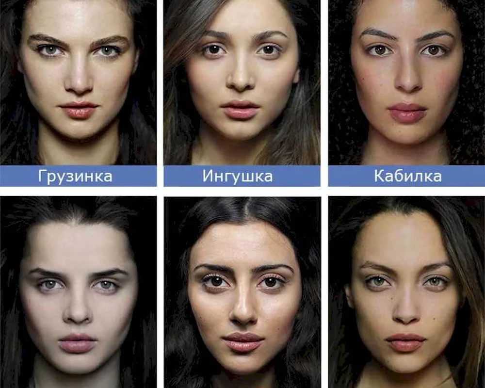 Girl's faces of different nationalities