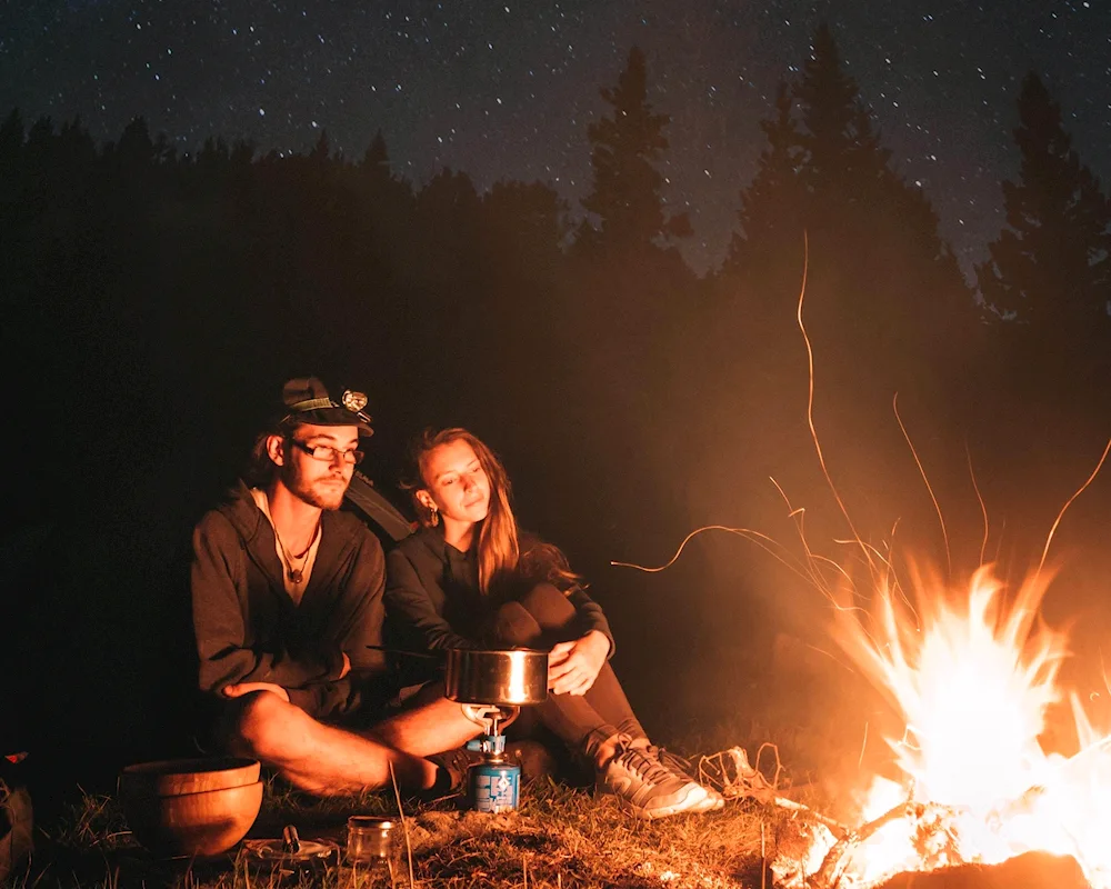 Girl by the bonfire