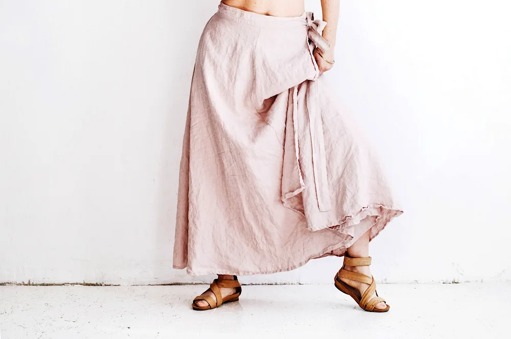 Linen maxi skirt