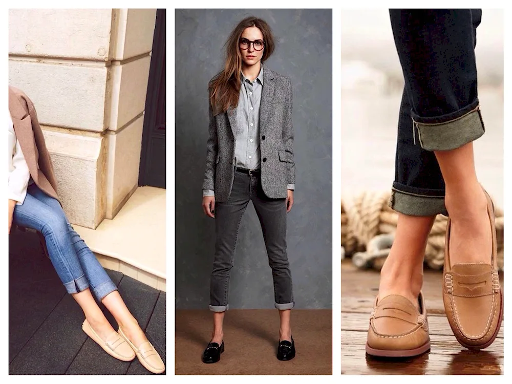 Women's loafers with trousers