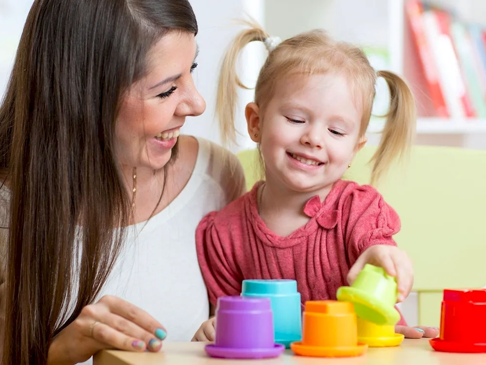 Speech therapist and baby