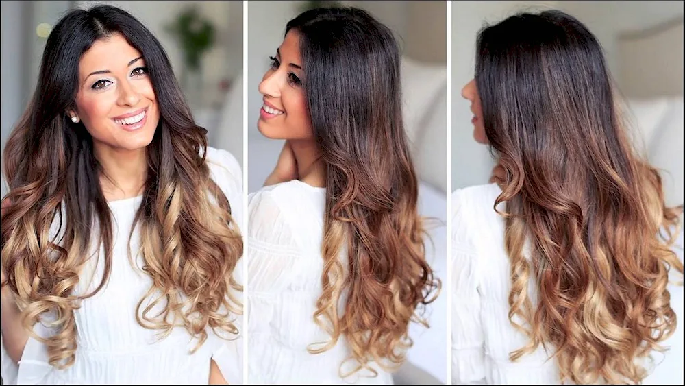 Long curls on long hair
