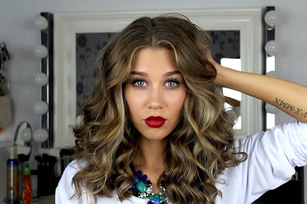 Long curls.