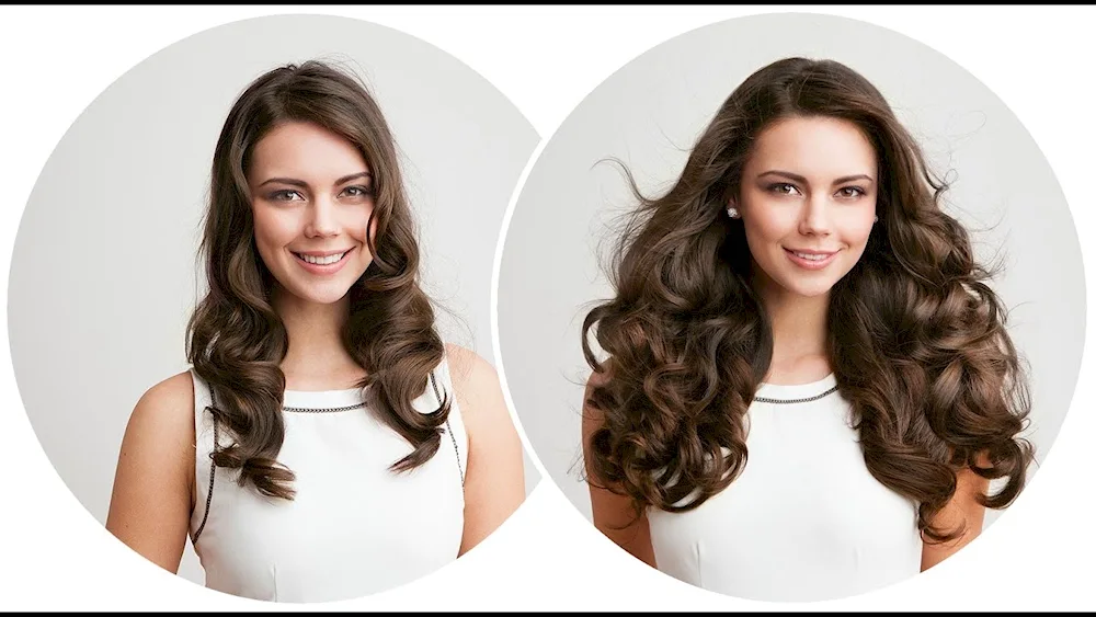Long curls on long hair