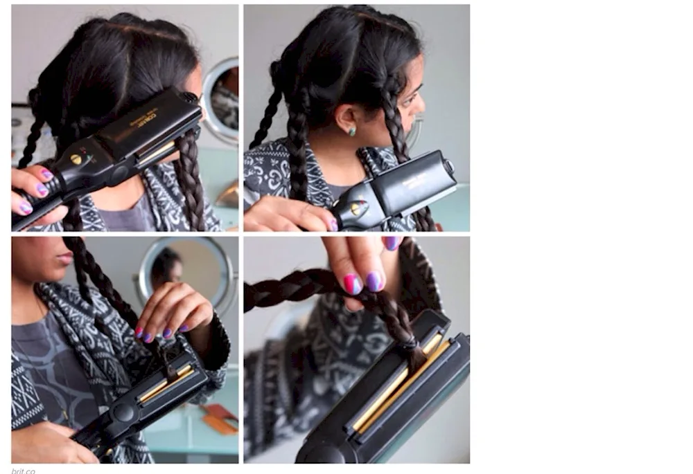 Locks with a curling iron