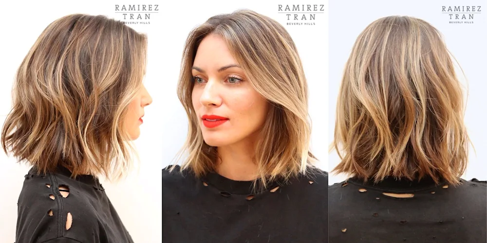 Balayage for dark bob