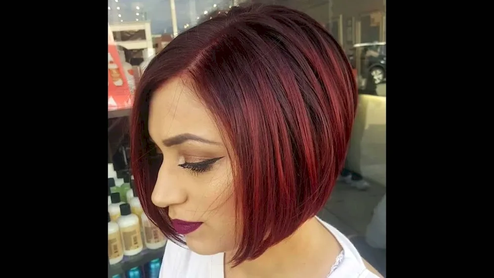 Long bob burgundy