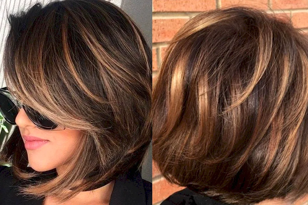Balayage shatush on dark kare