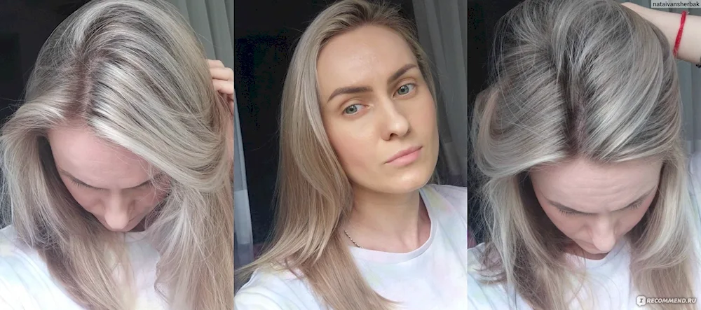 Peachy platinum silver blonde