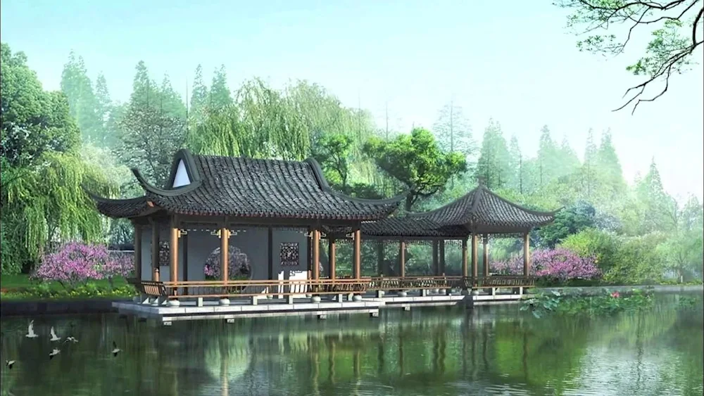 Lotus Pond China art