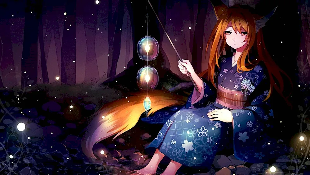 Girl and fox