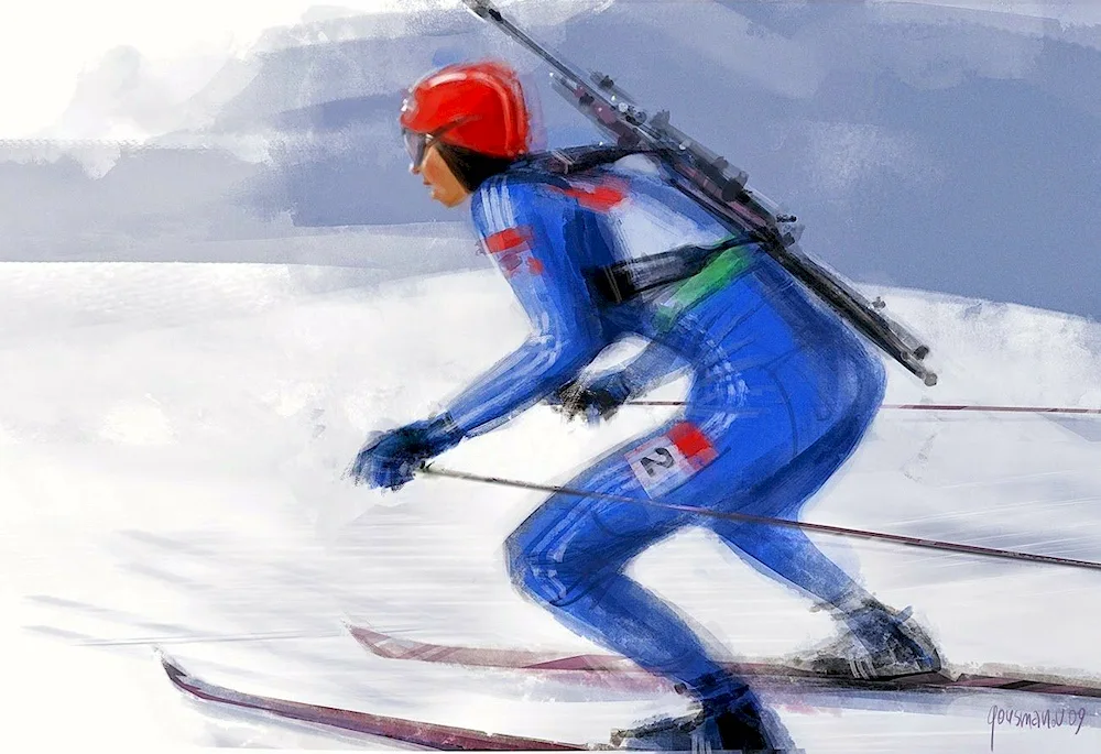 Skiing drawing