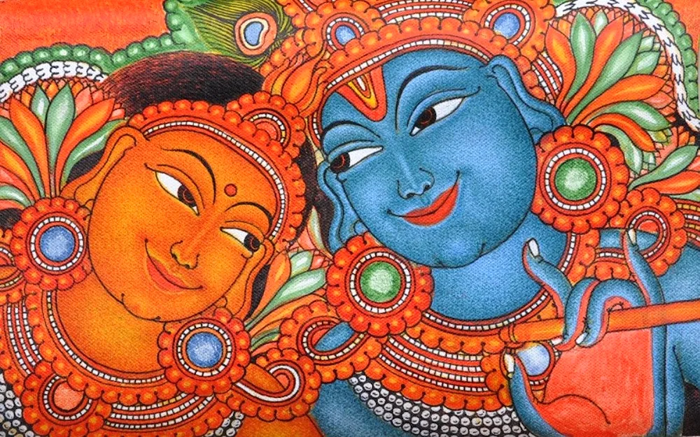 Madhubani painting Krishna