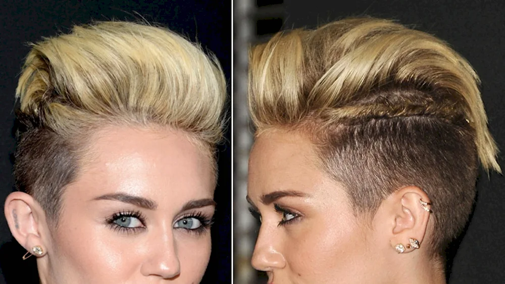 A haircut with shaved temples women's long hair