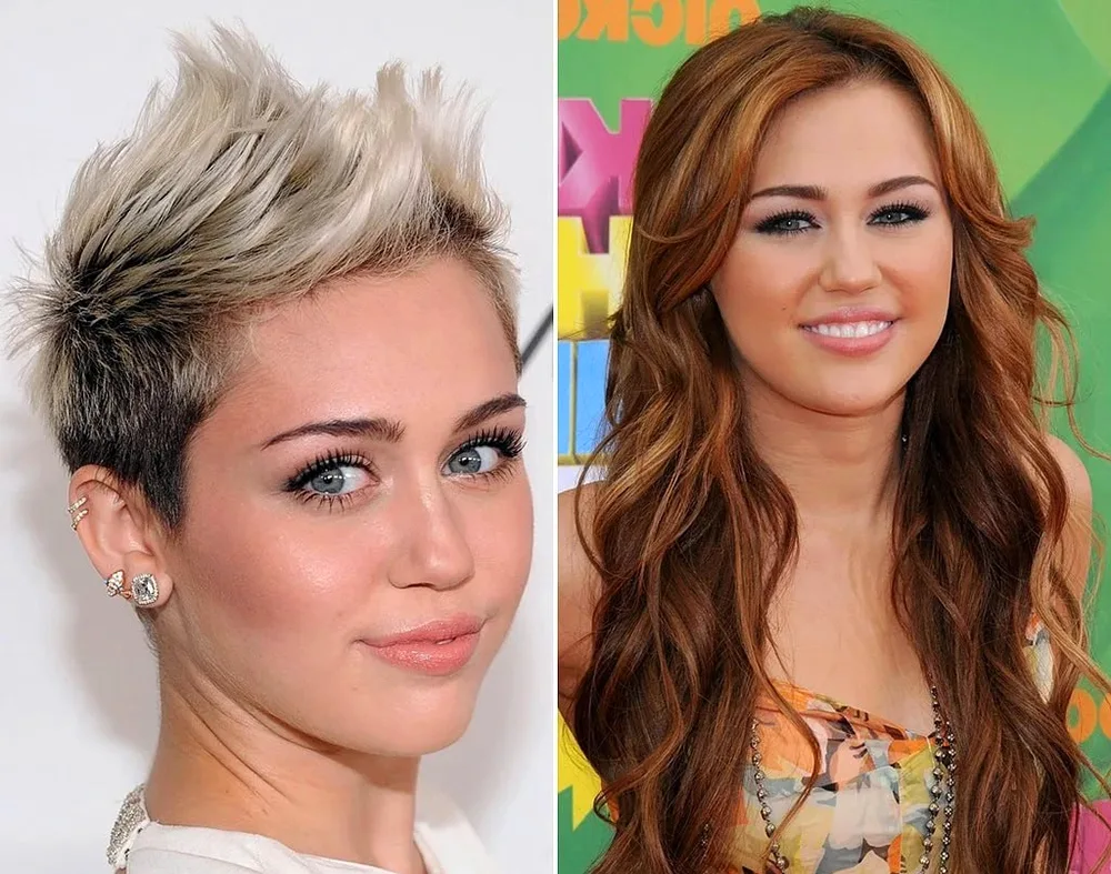 Miley Cyrus with long hair