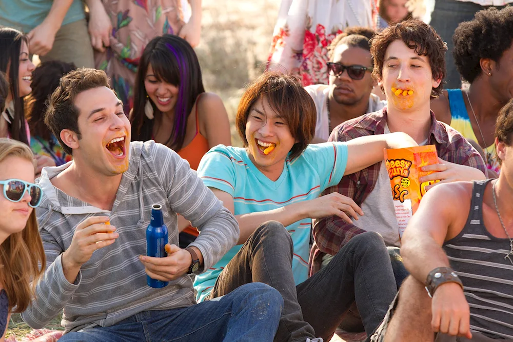 Happy man partying in a bar