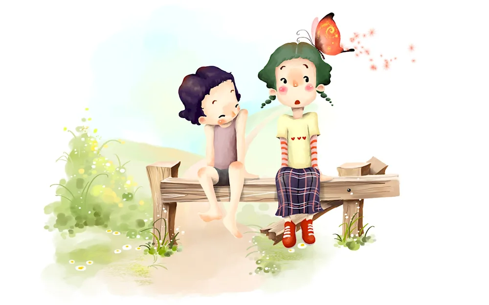 Boy and girl cartoon