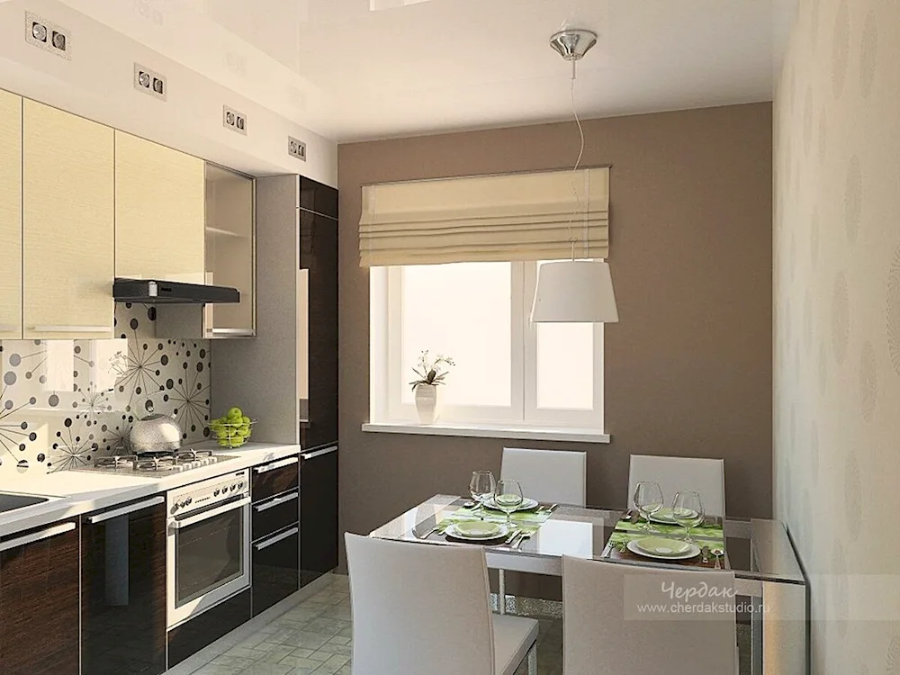 Small beige kitchen