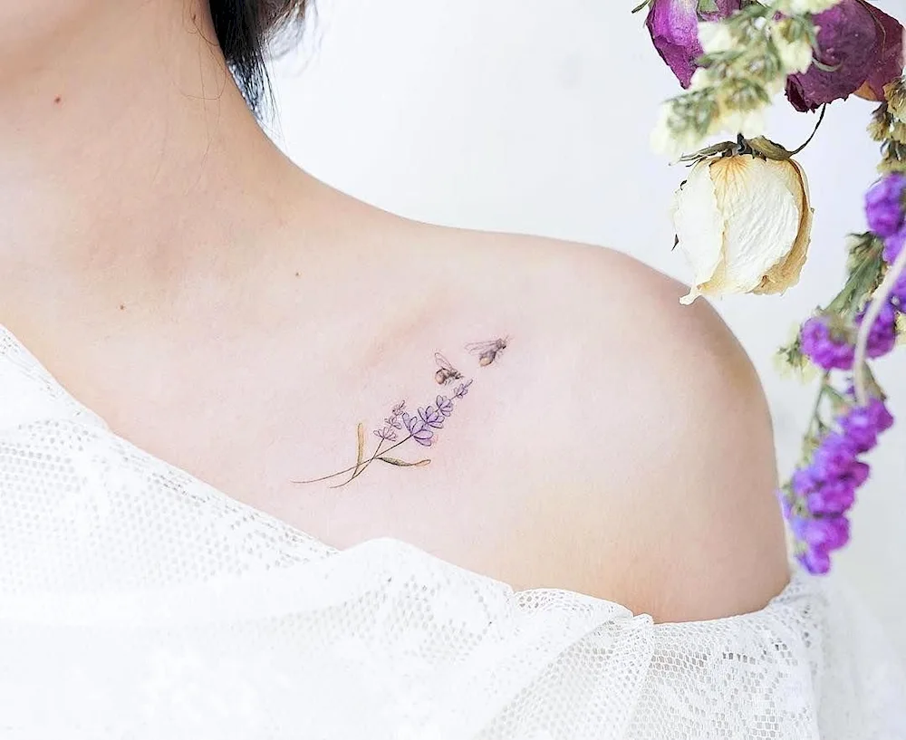 Collarbone tattoo
