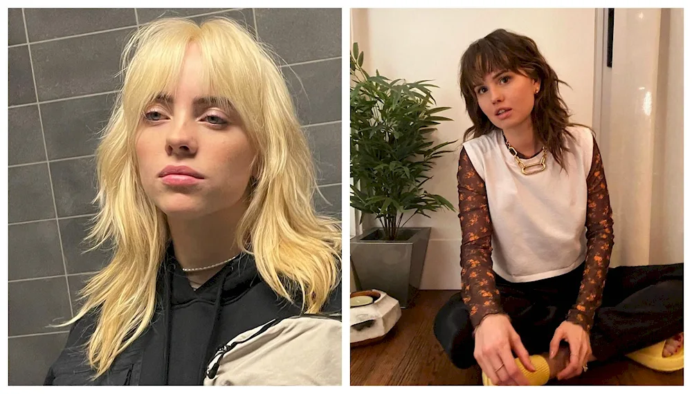 Session haircut on long hair with bangs