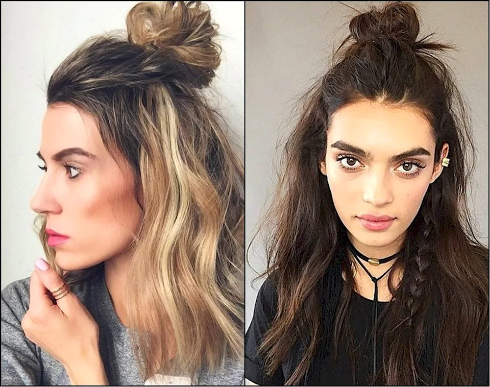 Malvinka bun on top of the head