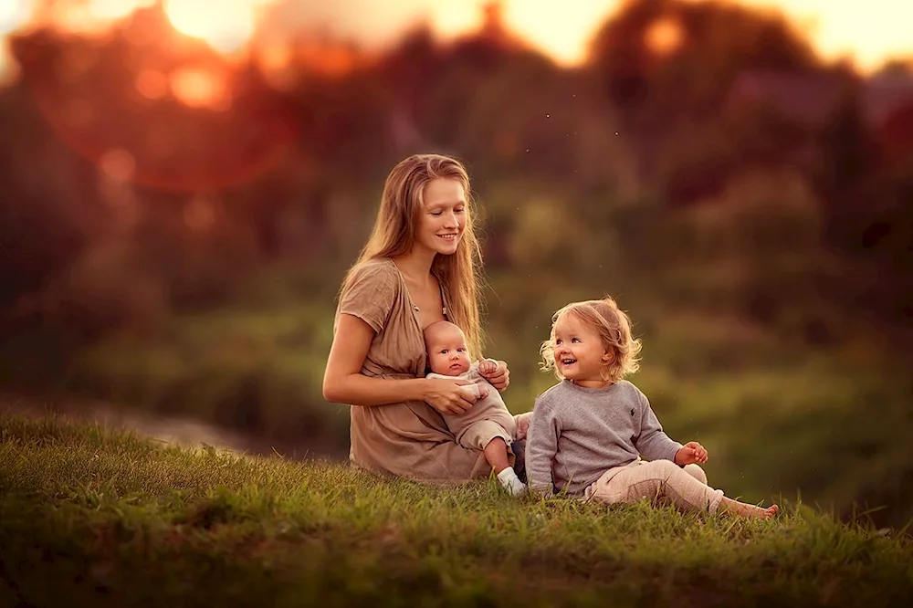 Mum with two kids