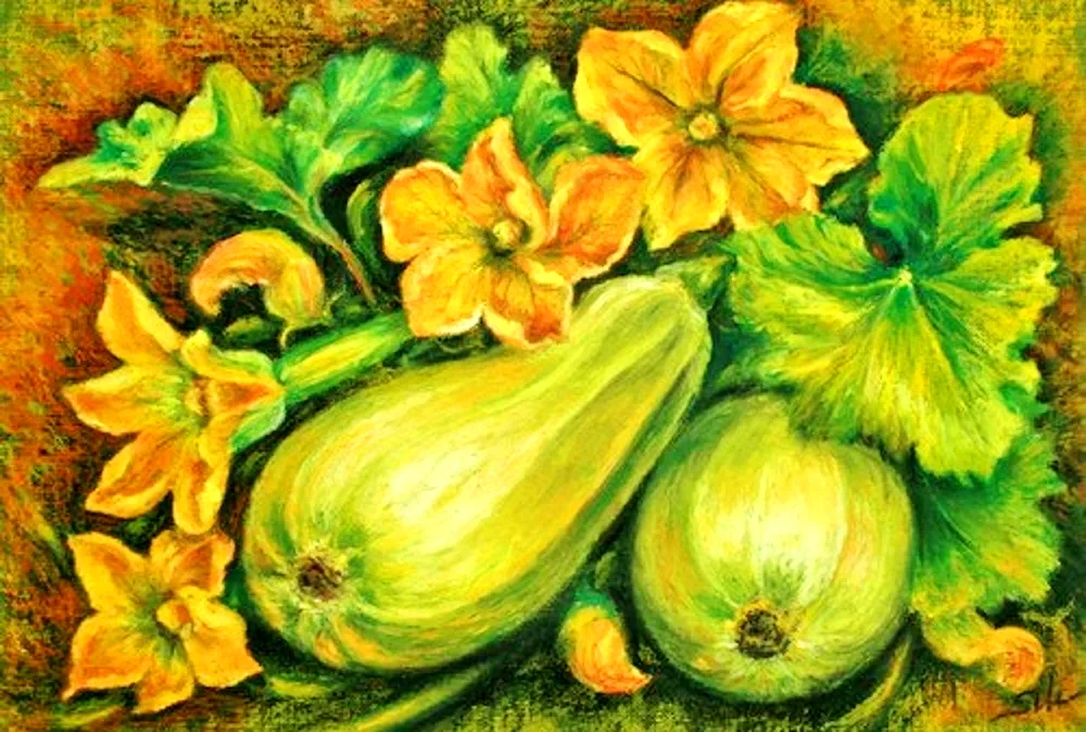 Mane courgette painting