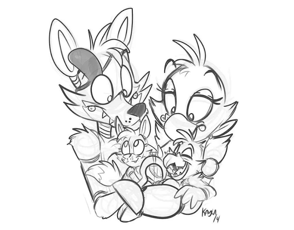 Mangle and Foxy colouring book