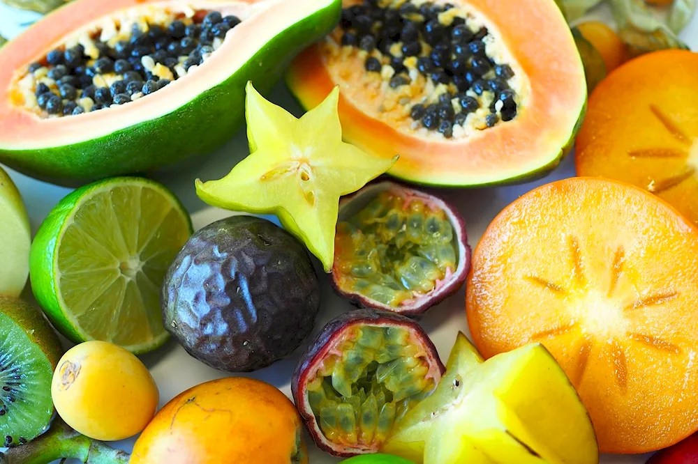 Papaya and passion fruit