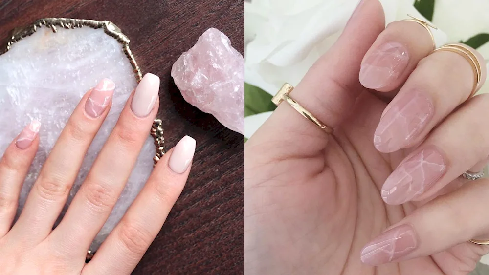 Nude quartz manicure